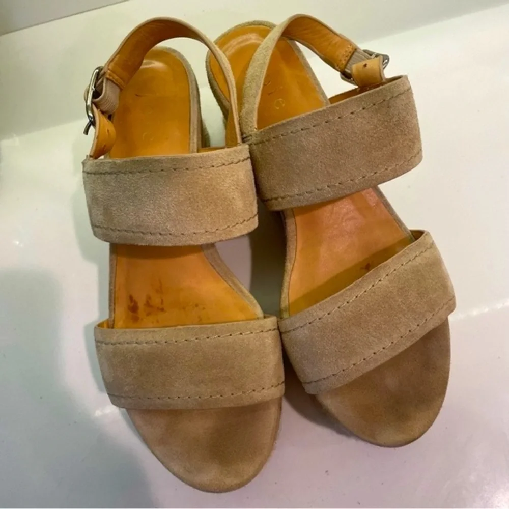 JOIE Light Tan Suede Platform Slingback Sandals! Great condition! 6 1/2